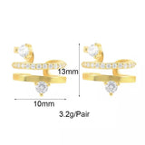 Zircon Filled Hoop Earrings Set for Women Piercing - Party Wedding Jewelry