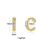 Zircon Filled Hoop Earrings Set for Women Piercing - Party Wedding Jewelry