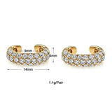 Zircon Filled Hoop Earrings Set for Women Piercing - Party Wedding Jewelry