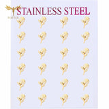 12 Pairs Stainless Steel Stud Earrings Set Flower Branch Leaf Clover Rose