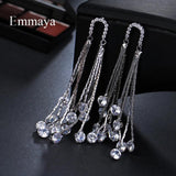 Elegance Tassels CZ Earrings Wedding Jewelry Gift