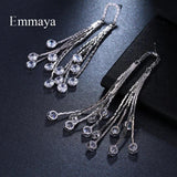 Elegance Tassels CZ Earrings Wedding Jewelry Gift