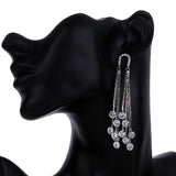 Elegance Tassels CZ Earrings Wedding Jewelry Gift