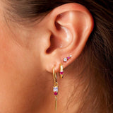 Colorful Zircon Plated Ear Stud Earrings Set
