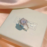 CZ Stud Earring Square Stone Fine Jewelry Wedding Engagement Accessories