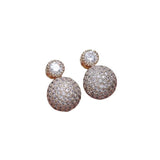 14K Plated Zircon Round Earrings for Women