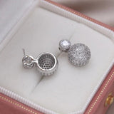 14K Plated Zircon Round Earrings for Women