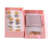6pairs CZ Earring Sets Stainless Steel Mixed Shapes Stud Earrings
