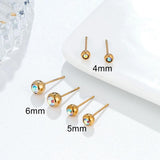 AB Crystal Earrings Set Stainless Steel 12 Pairs Studs Women Jewelry