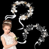 Bridal Headband Imitated Pearl Hair Headdress Flower Wreath