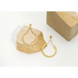 YACHAN Stainless Steel Opal Drop Earrings Women 18K Plated Round Dangle Earring