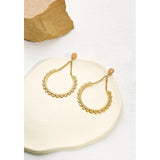 YACHAN Stainless Steel Opal Drop Earrings Women 18K Plated Round Dangle Earring
