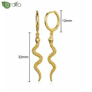 925 Silver Vintage Snake Hoop Earrings Party Jewelry
