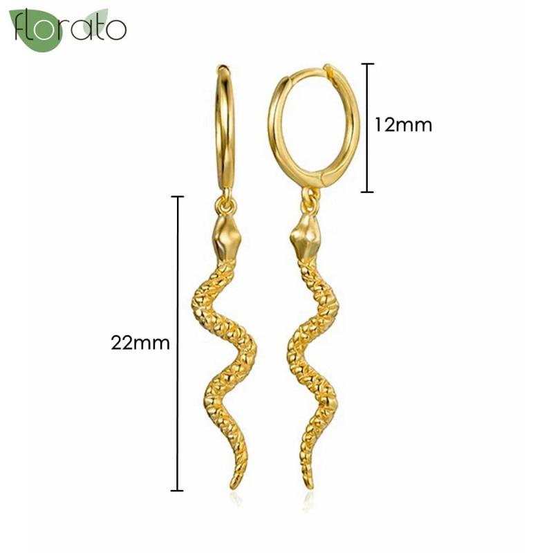 925 Silver Vintage Snake Hoop Earrings Party Jewelry