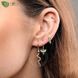925 Silver Vintage Snake Hoop Earrings Party Jewelry