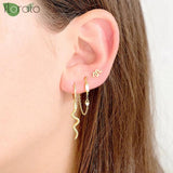 925 Silver Vintage Snake Hoop Earrings Party Jewelry