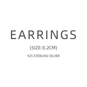 925 Silver Round Beads Stud Earrings Women's Jewelry Present