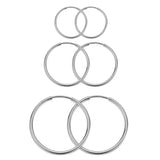 925 Sterling Silver Large Circle Slim Hoops Earring Rock Punk Piercing Jewelry