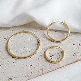 925 Sterling Silver Large Circle Slim Hoops Earring Rock Punk Piercing Jewelry