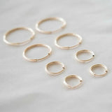 925 Sterling Silver Large Circle Slim Hoops Earring Rock Punk Piercing Jewelry