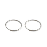 925 Sterling Silver Large Circle Slim Hoops Earring Rock Punk Piercing Jewelry