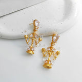 Vintage Dangle Earrings 925 Silver Zircon AAA Women