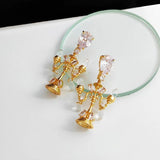 Vintage Dangle Earrings 925 Silver Zircon AAA Women