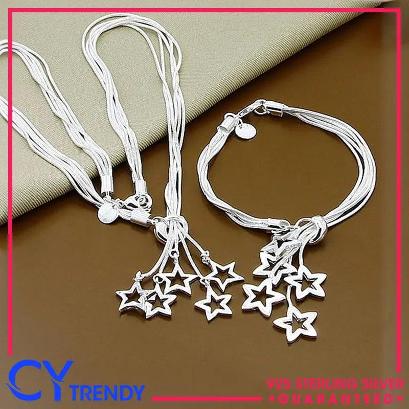 925 Sterling Silver Star Style Jewelry Set