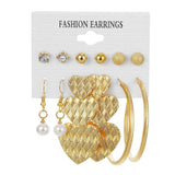 6 Pair Earrings Set for Women Heart Butterfly Drop Hoop Ear Buckle