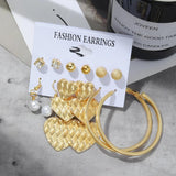 6 Pair Earrings Set for Women Heart Butterfly Drop Hoop Ear Buckle