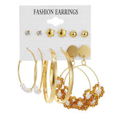 6 Pair Earrings Set for Women Heart Butterfly Drop Hoop Ear Buckle