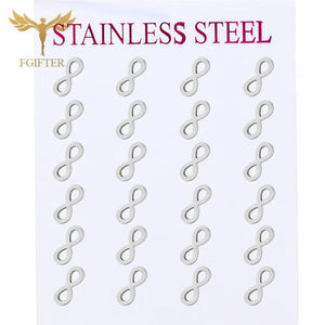 Infinite Earrings Set Stainless Steel 12 Pairs Lot Jewelry for Women Men