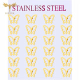 Hollow Butterfly Ear Studs Stainless Steel Piercing Jewelry Set