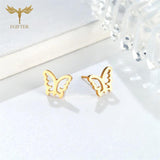 Hollow Butterfly Ear Studs Stainless Steel Piercing Jewelry Set