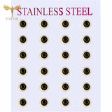 Crystal Earrings Stainless Steel Piercing Set 12 Pairs Women Accessories