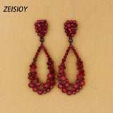 Large Geometric Metal Pendant Earrings ET-131