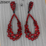 Large Geometric Metal Pendant Earrings ET-131