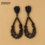 Large Geometric Metal Pendant Earrings ET-131