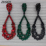 Large Geometric Metal Pendant Earrings ET-131