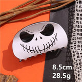 Ghost Hair Clip Red Horns Skull Claw Y2K Gothic Hair Jewelry