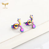 Rainbow Star Sun Moon Stud Earrings Set Teen Ear Jewelry