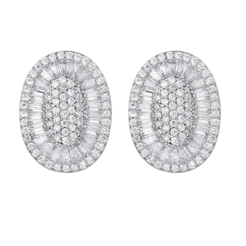 Classic Round Cubic Zircon Earrings for Women
