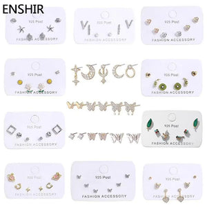 6-Piece Mini Zircon Studs Earrings Set for Women