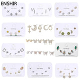 6-Piece Mini Zircon Studs Earrings Set for Women