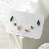 6-Piece Mini Zircon Studs Earrings Set for Women