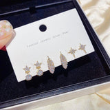 6-Piece Mini Zircon Studs Earrings Set for Women