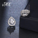 JMK Water Drop Stud Earrings Zircon Gemstone Jewelry For Women