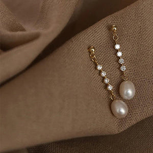 925 Silver Diamond Tassels & Sweet Earrings Set