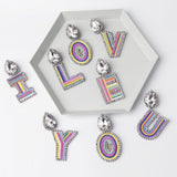 Embroidery Rhinestone Earrings Ear Clip Pierced Earrings 771