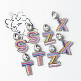 Embroidery Rhinestone Earrings Ear Clip Pierced Earrings 771